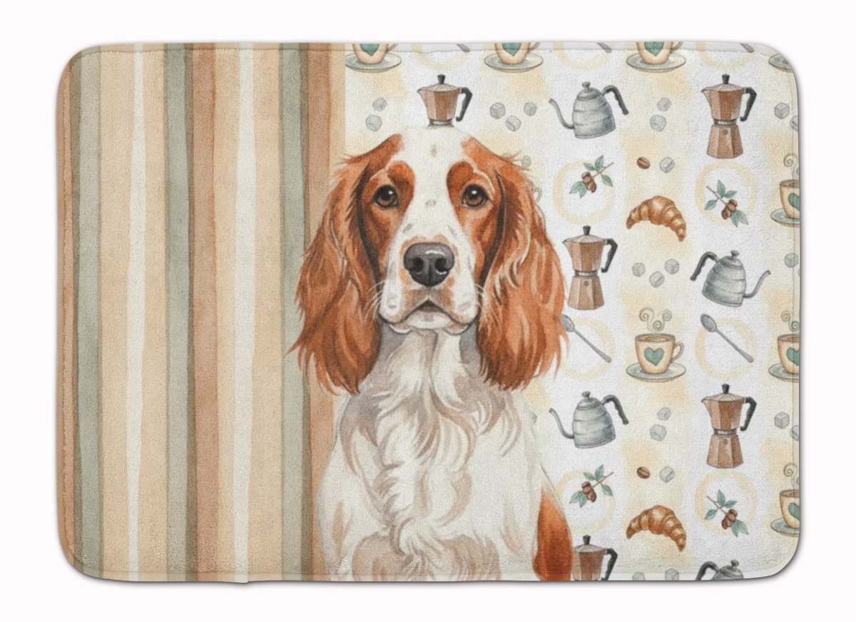 WDK7648RUG 19 x 27 in. Welsh Springer Spaniel Coffee Bar Memory Foam Kitchen Mat