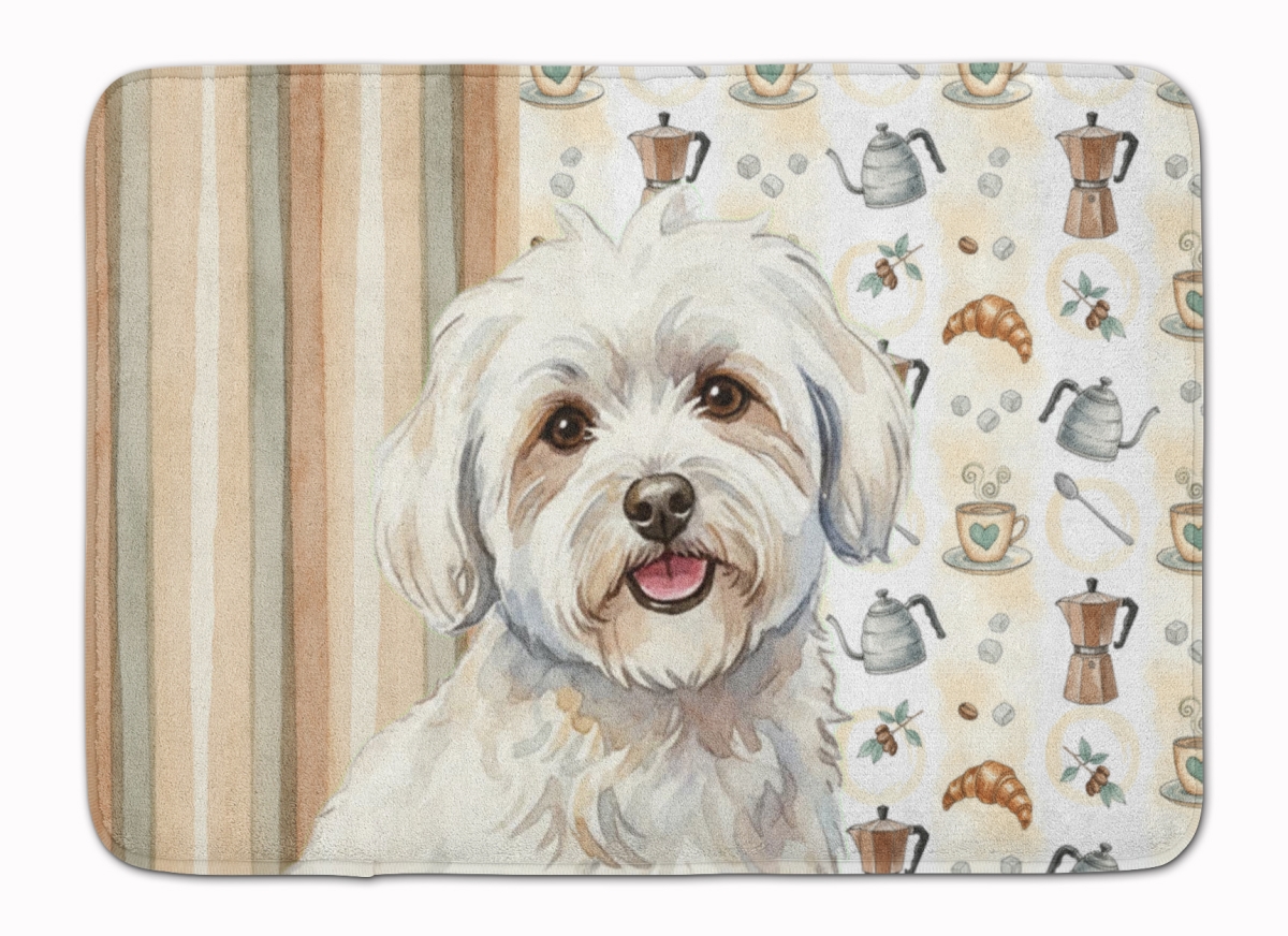WDK7389RUG 19 x 27 in. Coton De Tulear Coffee Bar Memory Foam Kitchen Mat