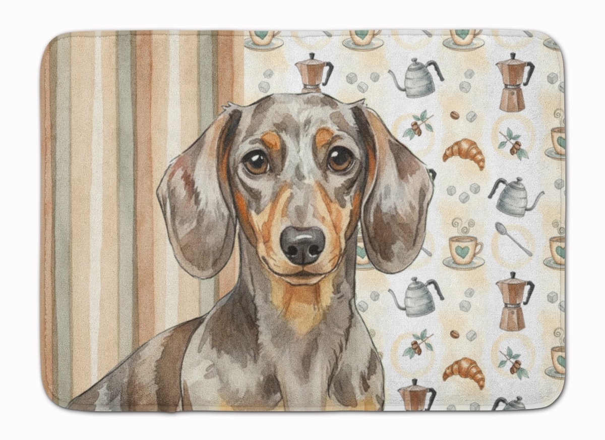 WDK7394RUG 19 x 27 in. Dapple Dachshund Coffee Bar Memory Foam Kitchen Mat