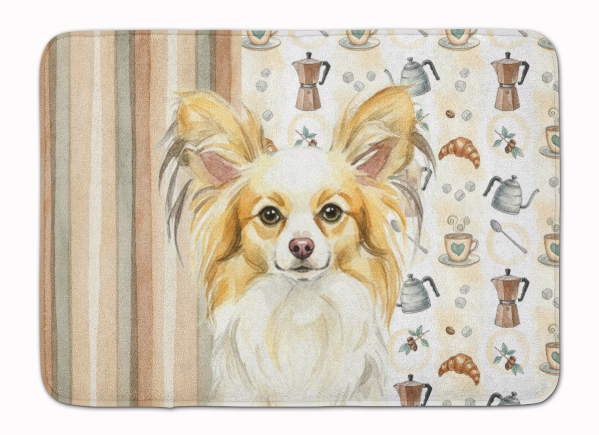 WDK7542RUG 19 x 27 in. Lemon & White Papillon Coffee Bar Memory Foam Kitchen Mat