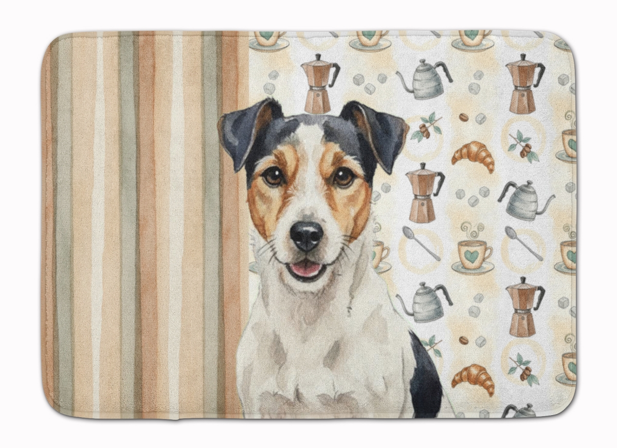 WDK7546RUG 19 x 27 in. Parson Russell Terrier Coffee Bar Memory Foam Kitchen Mat