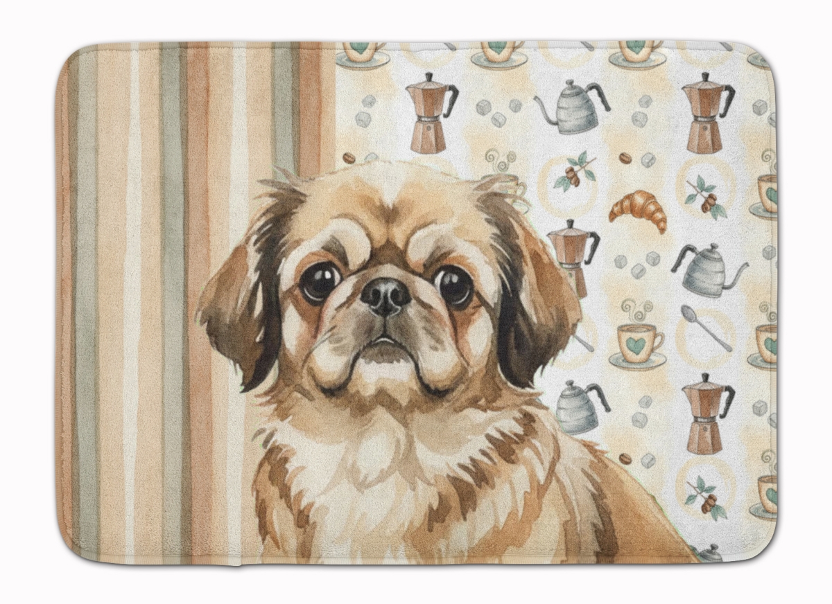 WDK7552RUG 19 x 27 in. Sable Pekingese Coffee Bar Memory Foam Kitchen Mat