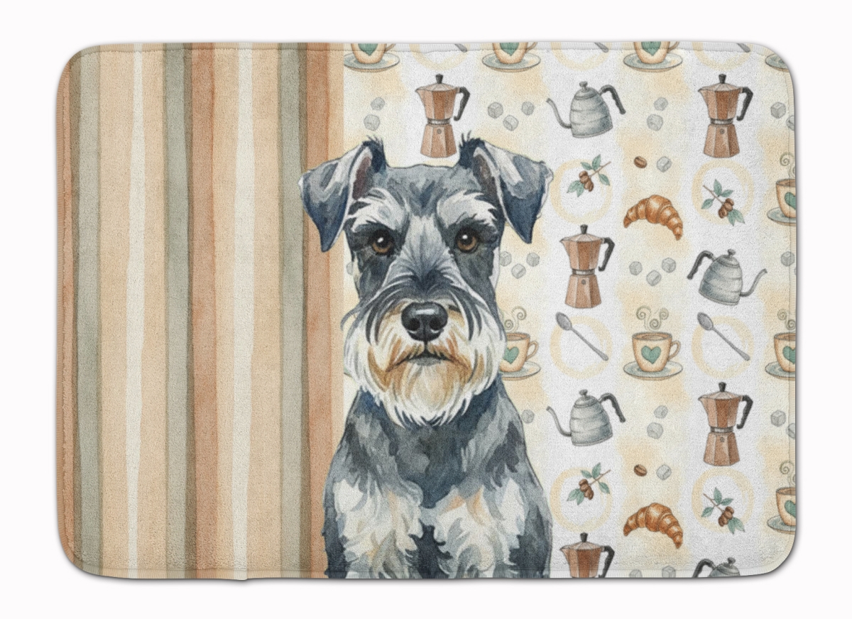 WDK7601RUG 19 x 27 in. Schnauzer Coffee Bar Memory Foam Kitchen Mat