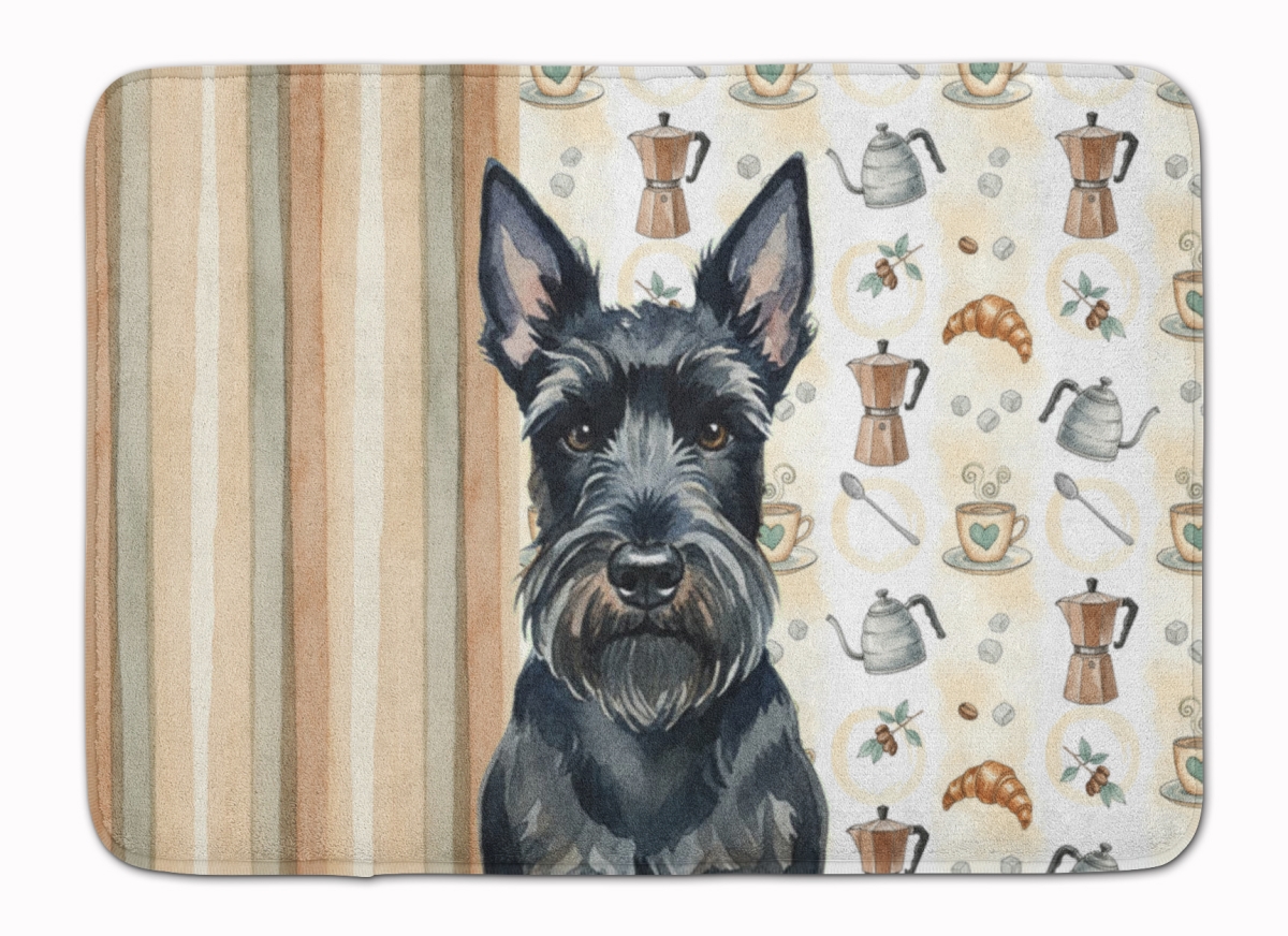 WDK7605RUG 19 x 27 in. Scottish Terrier Coffee Bar Memory Foam Kitchen Mat