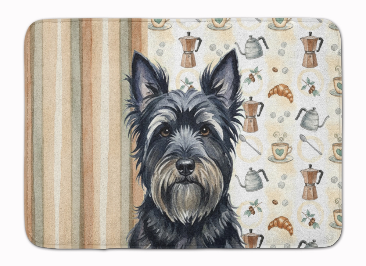 WDK7623RUG 19 x 27 in. Black Skye Terrier Coffee Bar Memory Foam Kitchen Mat