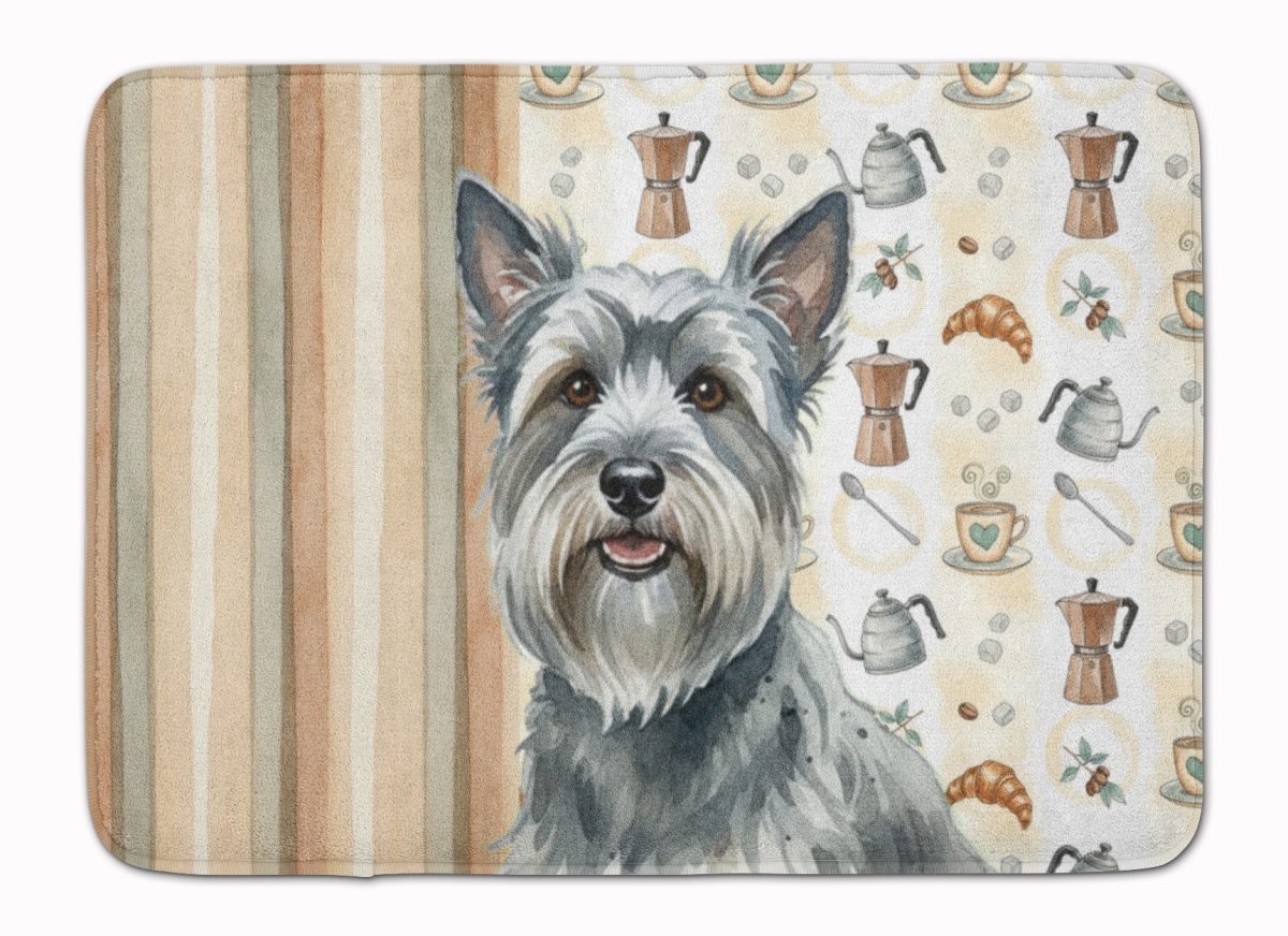 WDK7624RUG 19 x 27 in. Gray Skye Terrier Coffee Bar Memory Foam Kitchen Mat
