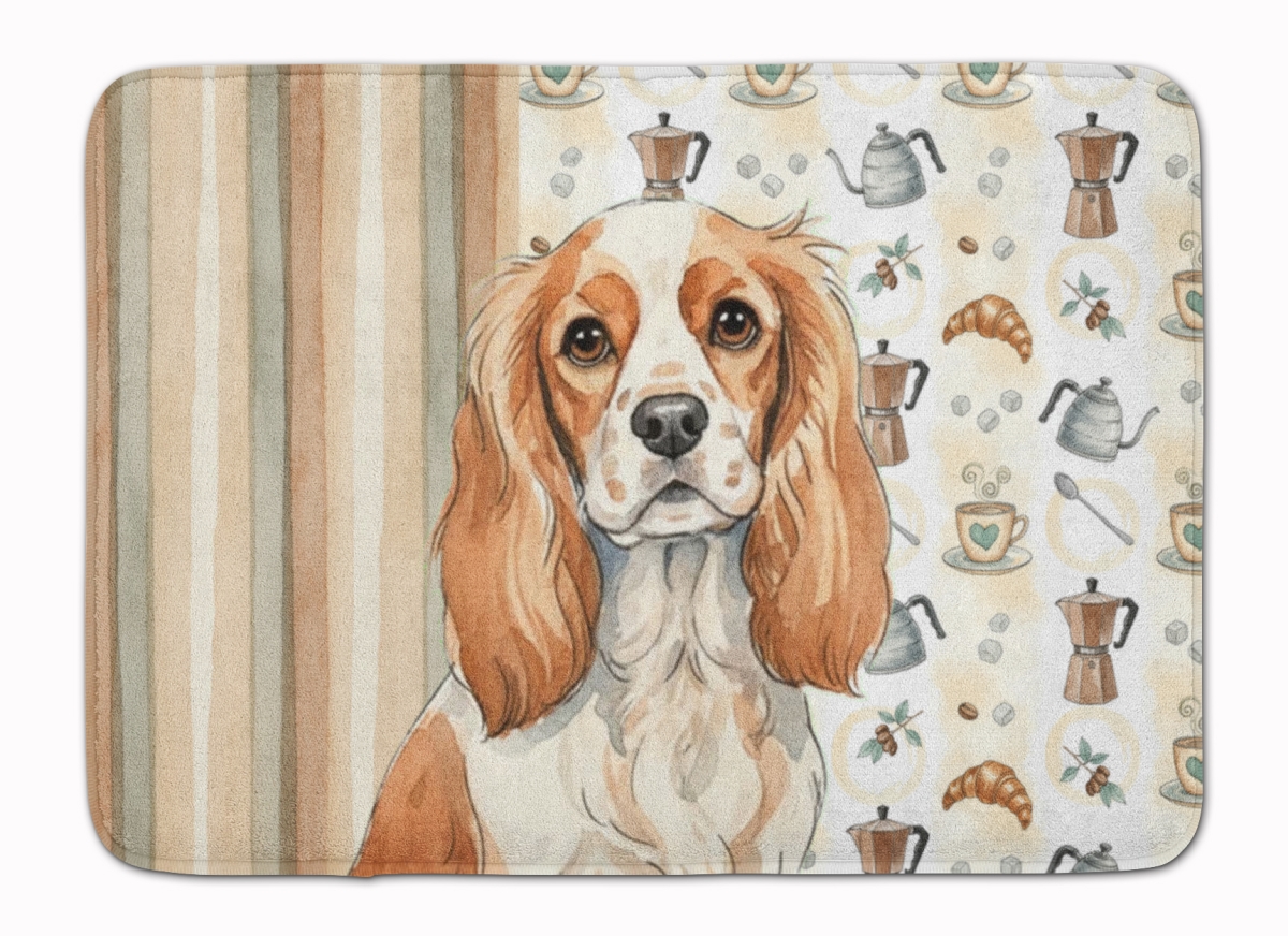 WDK7363RUG 19 x 27 in. Blenheim Cavalier Spaniel Coffee Bar Memory Foam Kitchen Mat