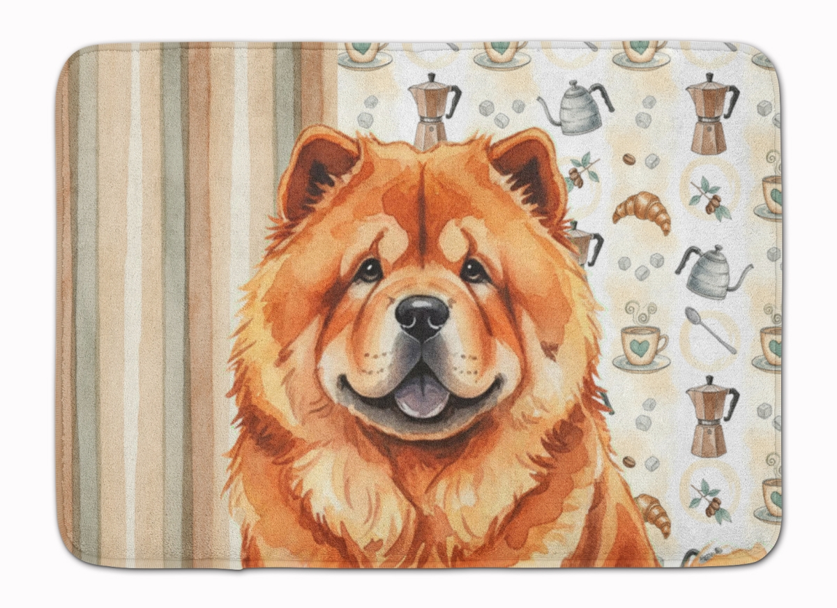 WDK7380RUG 19 x 27 in. Red Chow Chow Coffee Bar Memory Foam Kitchen Mat