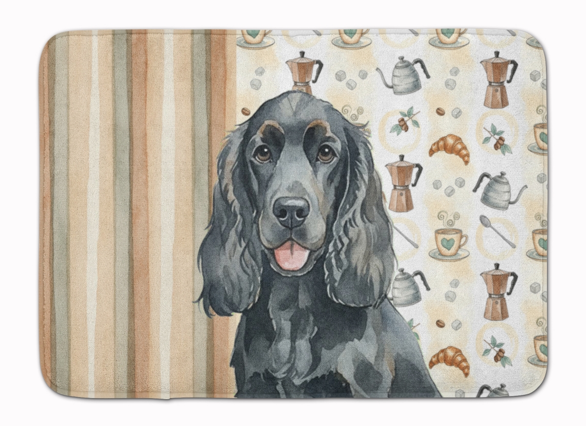 WDK7381RUG 19 x 27 in. Black Cocker Spaniel Coffee Bar Memory Foam Kitchen Mat