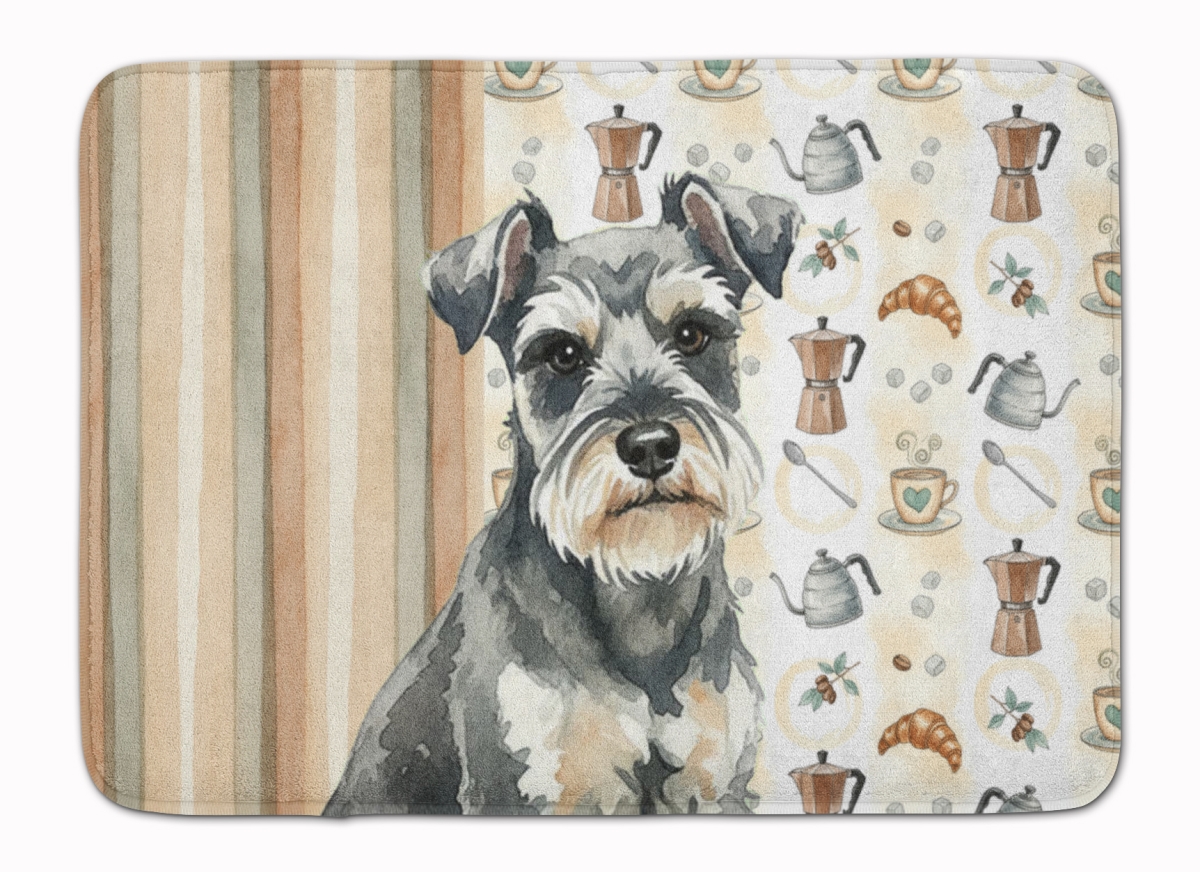 WDK7519RUG 19 x 27 in. Miniature Schnauzer Coffee Bar Memory Foam Kitchen Mat