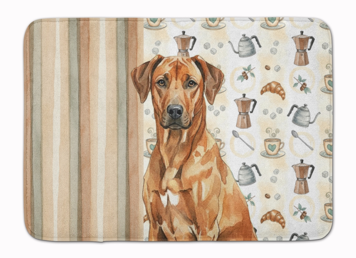 WDK7586RUG 19 x 27 in. Rhodesian Ridgeback Coffee Bar Memory Foam Kitchen Mat