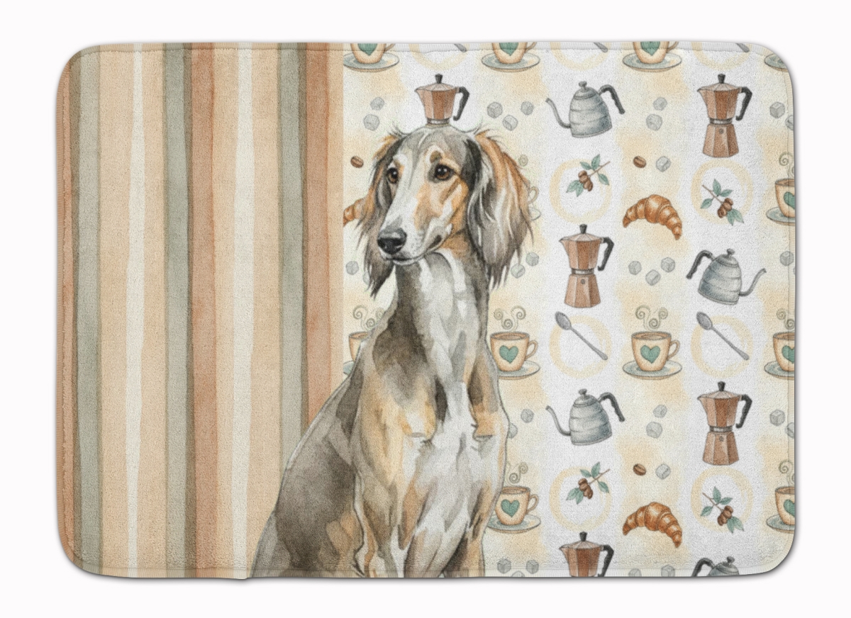 WDK7596RUG 19 x 27 in. Grizzle Saluki Coffee Bar Memory Foam Kitchen Mat