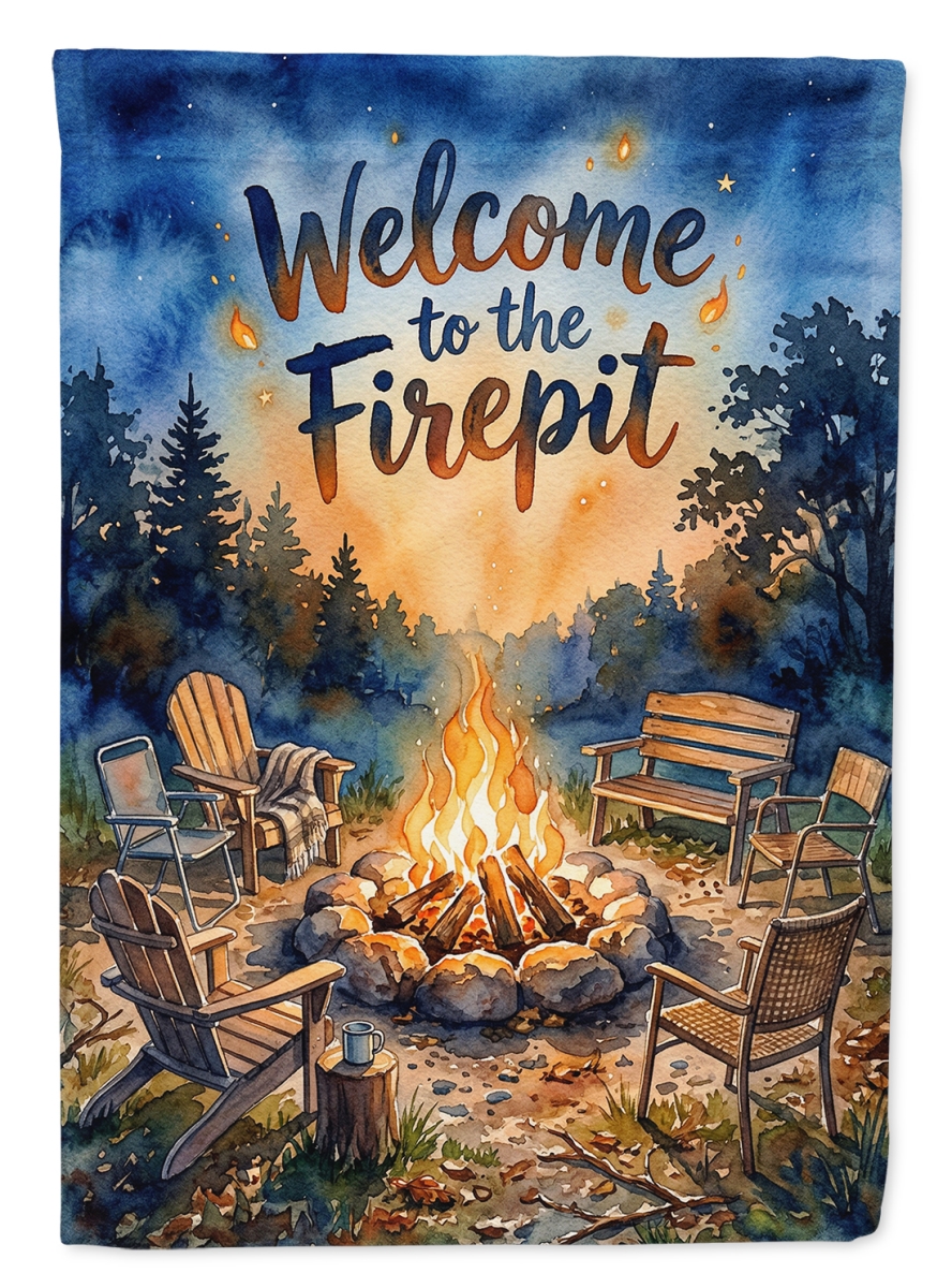 FNT1483GF 15.5 x 11.25 in. Fire Pit Welcome Garden Flag