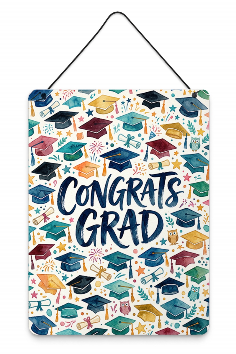 FNT1605DS1216 16 x 12 in. Congrats Grad Pattern Design Wall or Door Hanging Prints Metal Wall Art