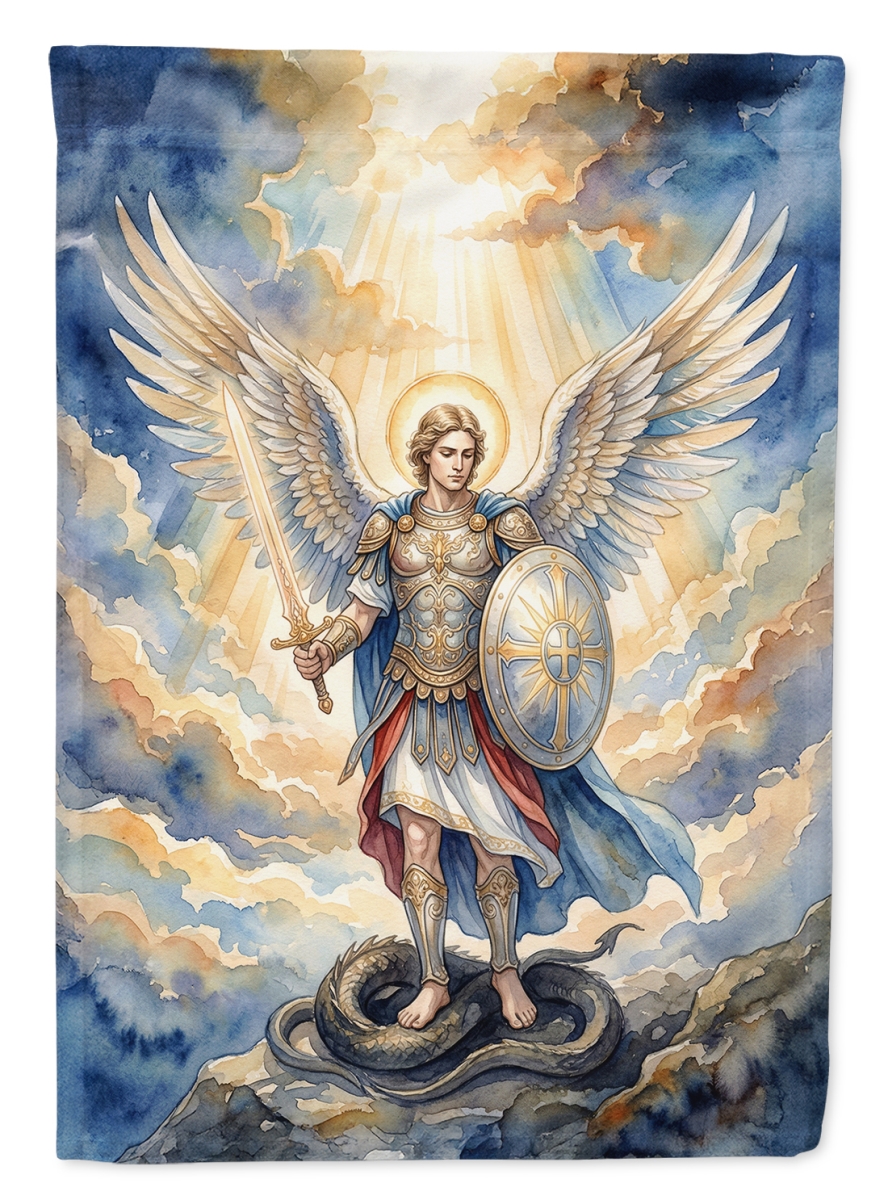 FNT1657CHF 40 x 28 in. St Michael the Archangel Catholic Art Warrior Angel Devotional Design House Flag