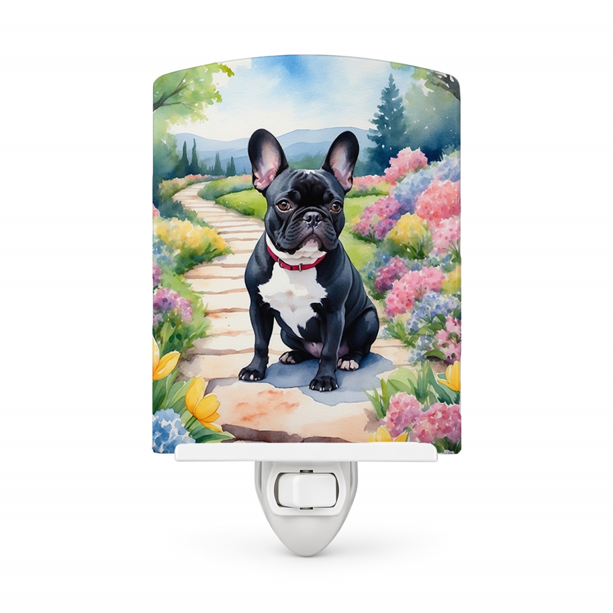 DAC6628CNL 6 x 4 in. French Bulldog Spring Path Ceramic Night Light
