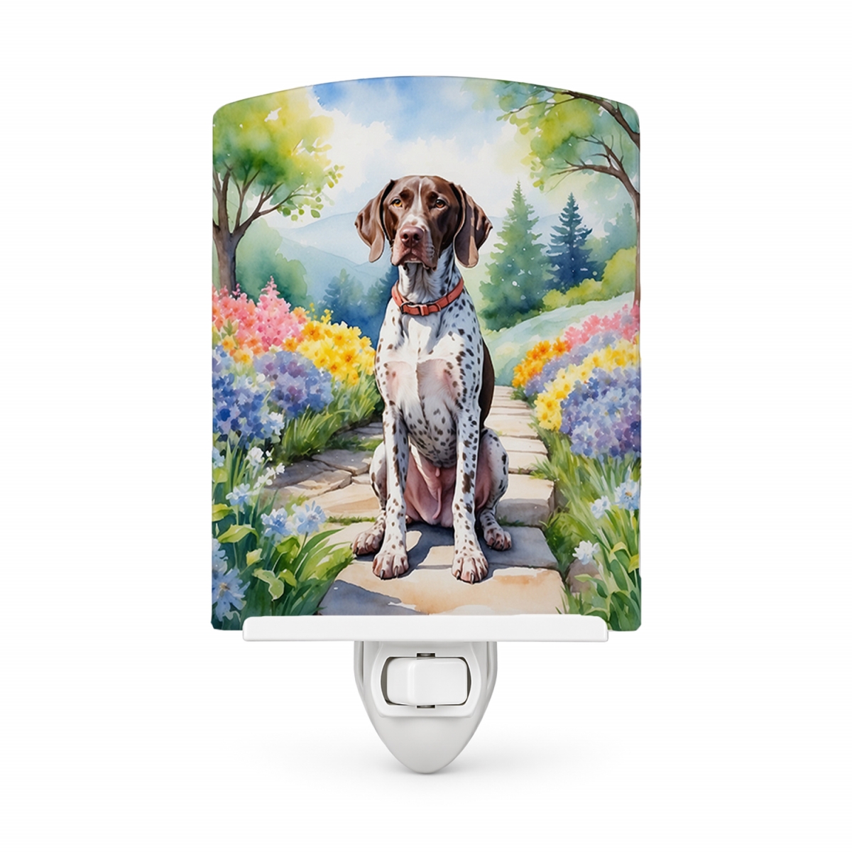 DAC6633CNL 6 x 4 in. German Shorthaired Pointer Spring Path Ceramic Night Light