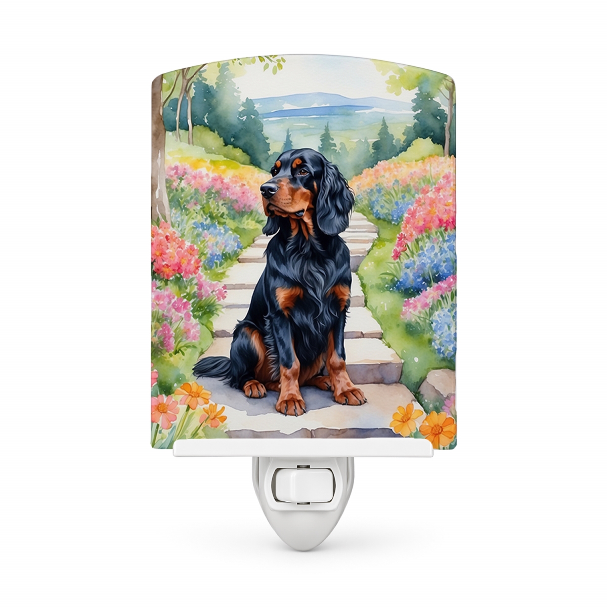 DAC6639CNL 6 x 4 in. Gordon Setter Spring Path Ceramic Night Light