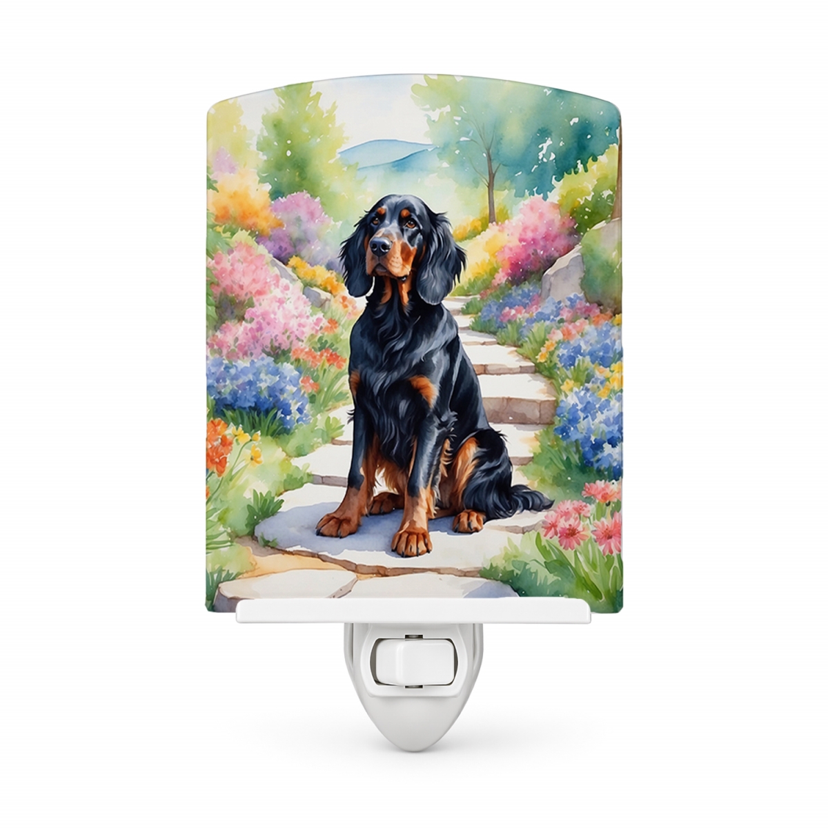 DAC6640CNL 6 x 4 in. Gordon Setter Spring Path Ceramic Night Light