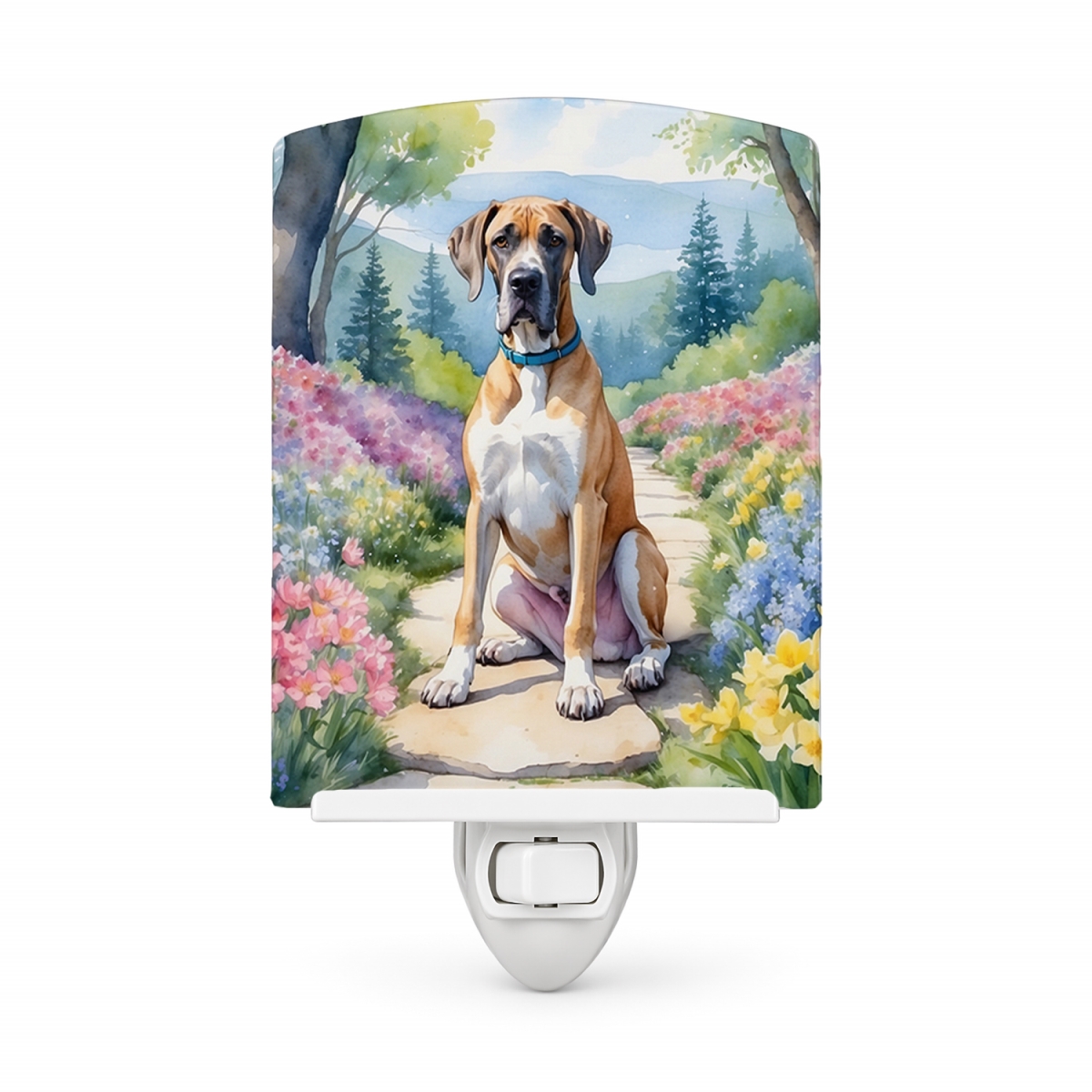 DAC6641CNL 6 x 4 in. Great Dane Spring Path Ceramic Night Light