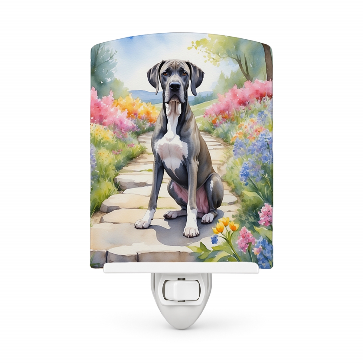 DAC6642CNL 6 x 4 in. Great Dane Spring Path Ceramic Night Light