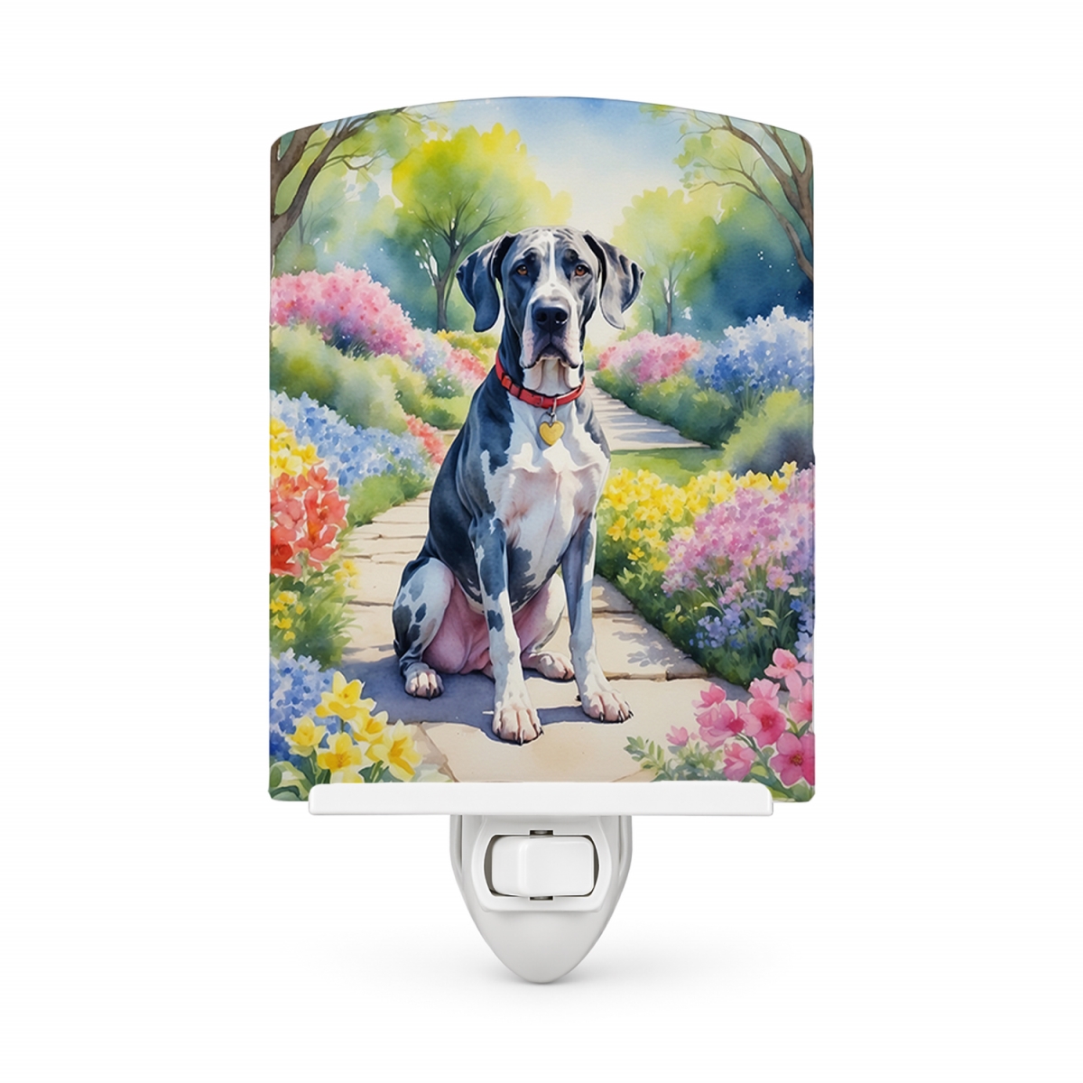 DAC6643CNL 6 x 4 in. Great Dane Spring Path Ceramic Night Light