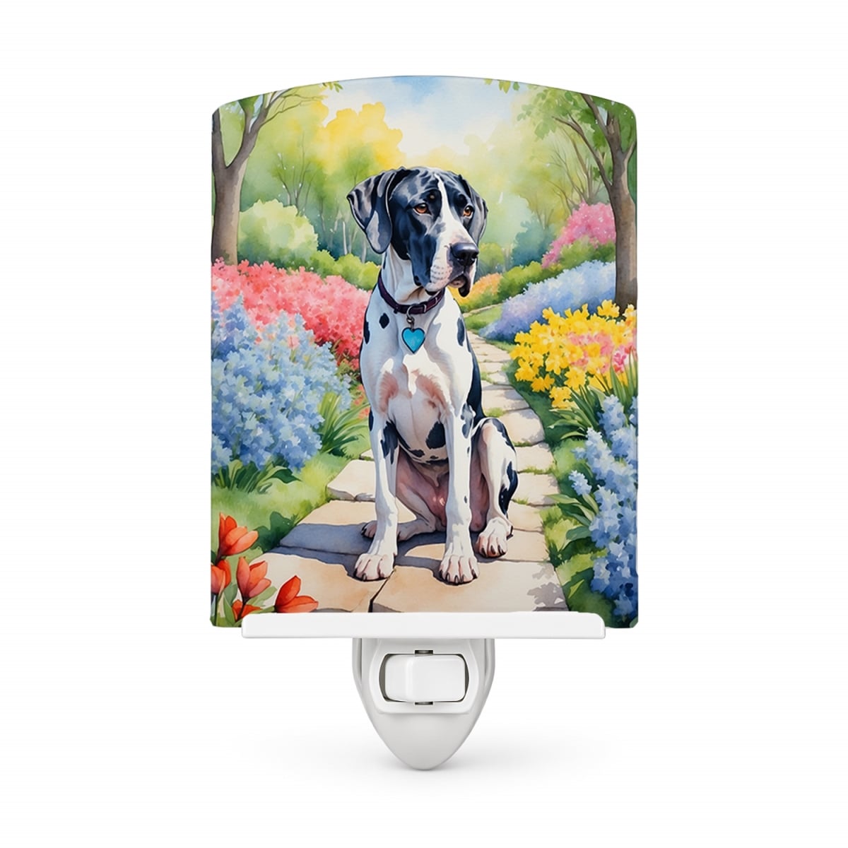 DAC6644CNL 6 x 4 in. Great Dane Spring Path Ceramic Night Light