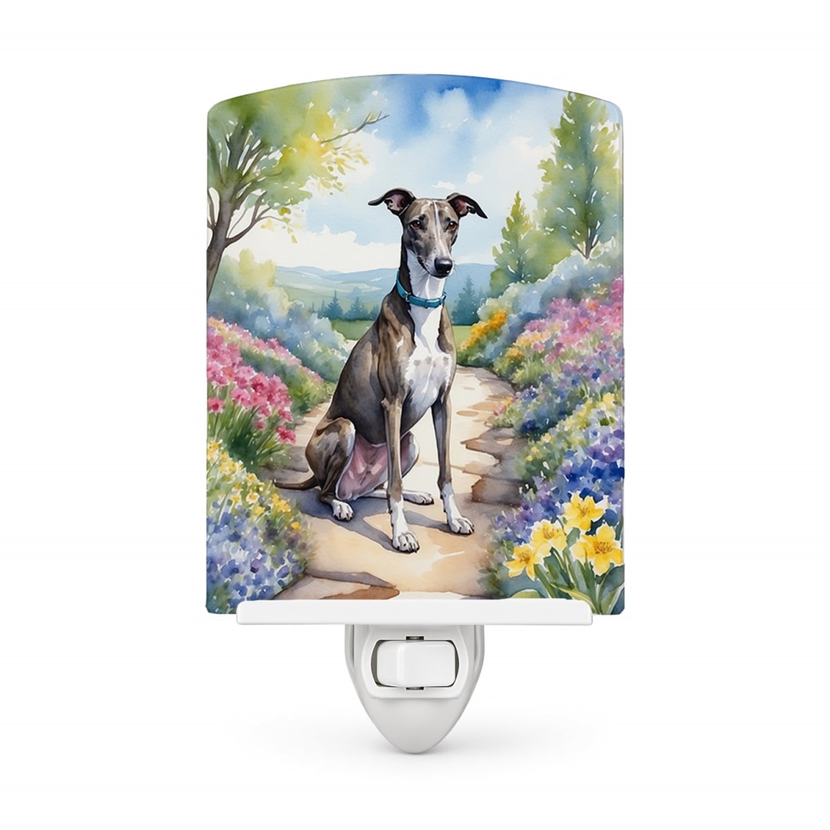 DAC6647CNL 6 x 4 in. Greyhound Spring Path Ceramic Night Light