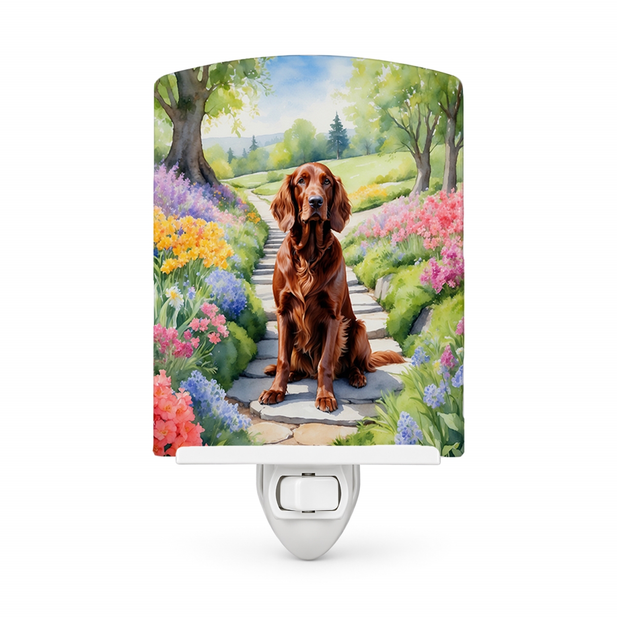 DAC6649CNL 6 x 4 in. Irish Setter Spring Path Ceramic Night Light
