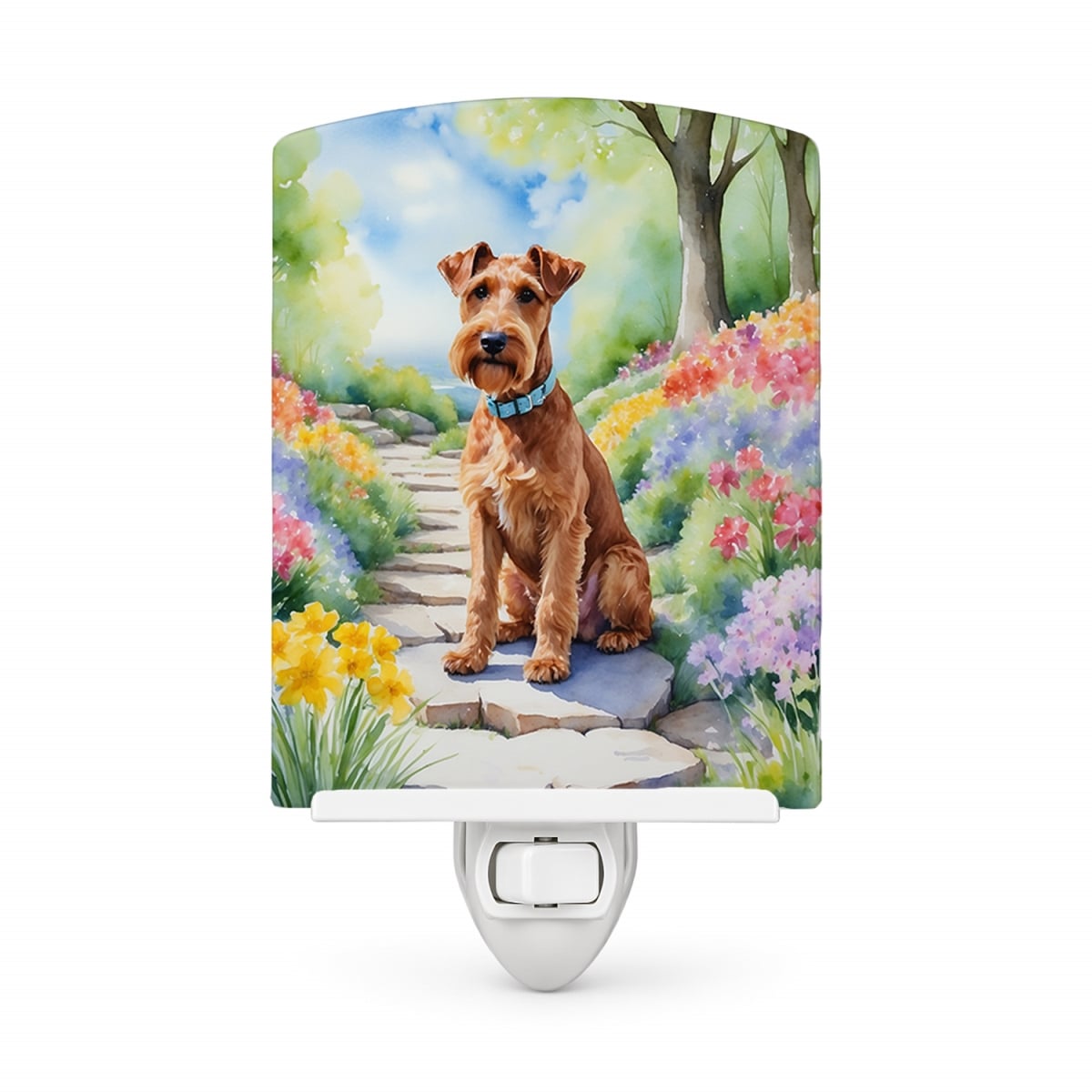 DAC6650CNL 6 x 4 in. Irish Terrier Spring Path Ceramic Night Light