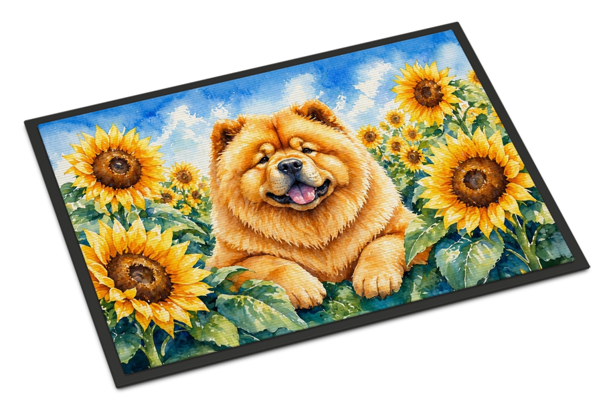 DAC6055MAT 18 x 27 in. Chow Chow in Sunflowers Doormat