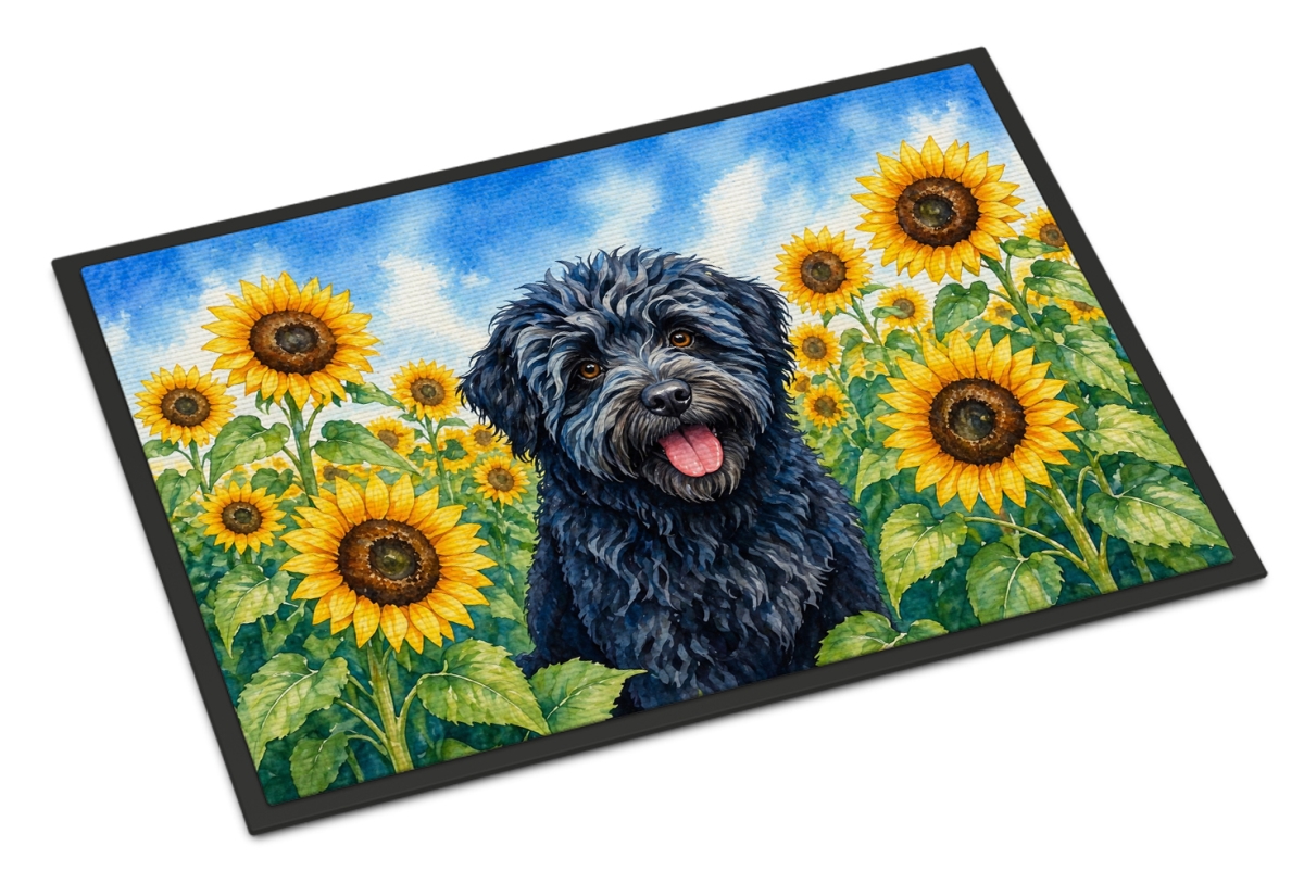 DAC6146JMAT 24 x 36 in. Puli in Sunflowers Doormat