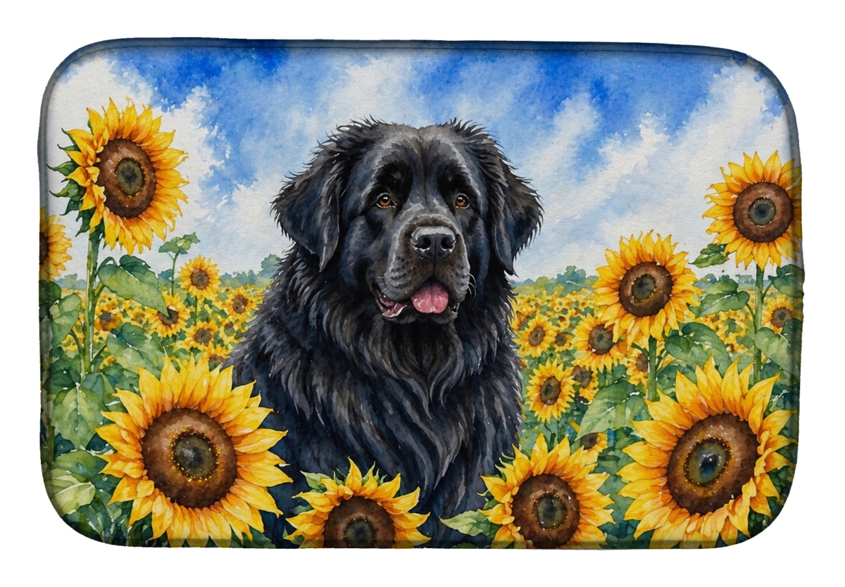 DAC6123DDM 21 x 14 in.  foundland in Sunflowers Dish Drying Mat