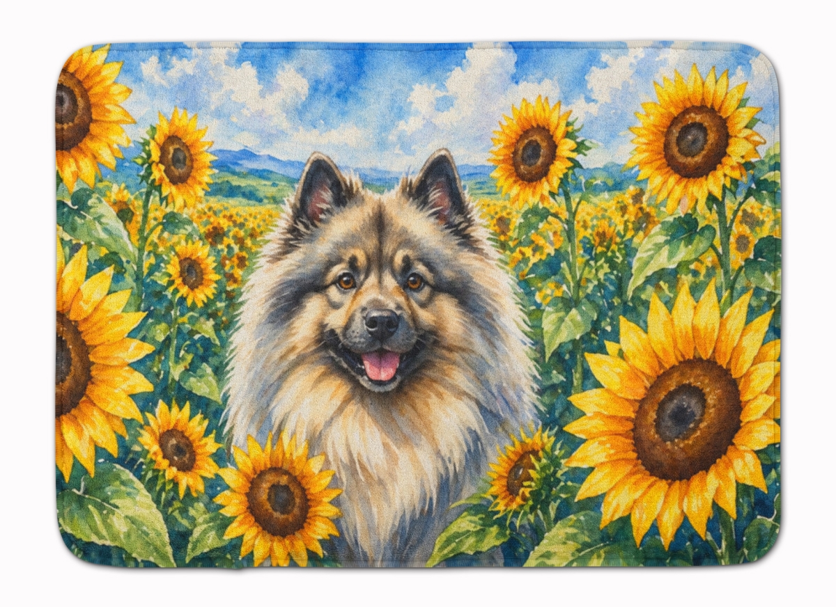 DAC6105RUG 19 x 27 in. Keeshond in Sunflowers Memory Foam Kitchen Mat