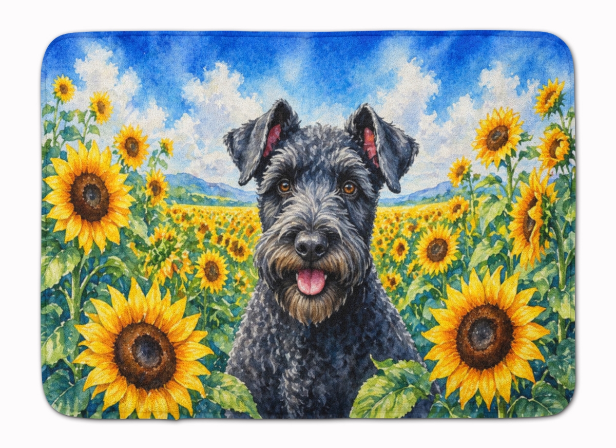 DAC6106RUG 19 x 27 in. Kerry Blue Terrier in Sunflowers Memory Foam Kitchen Mat