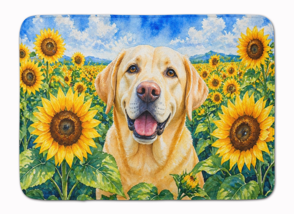 DAC6111RUG 19 x 27 in. Labrador Retriever in Sunflowers Memory Foam Kitchen Mat