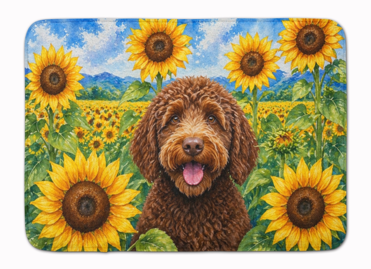 DAC6112RUG 19 x 27 in. Labradoodle in Sunflowers Memory Foam Kitchen Mat