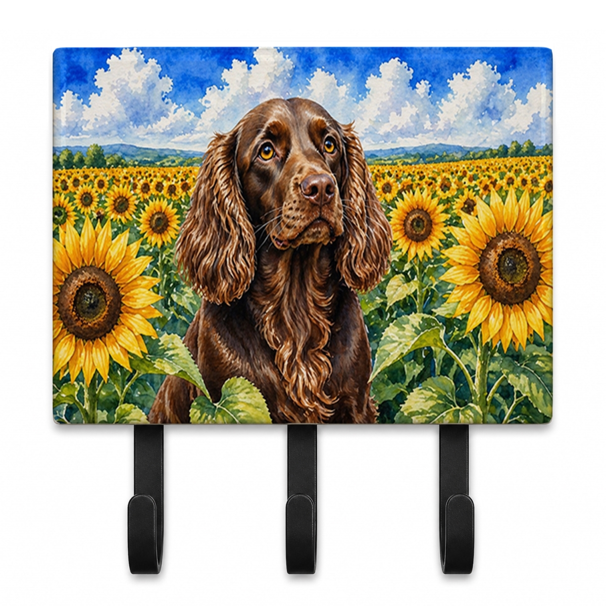 DAC6039TH68 9 x 6 in. Boykin Spaniel in Sunflowers Leash or Key Holder