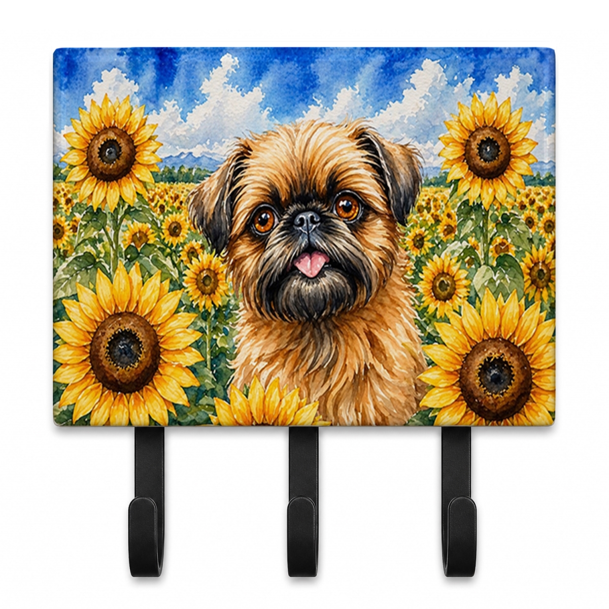 DAC6041TH68 9 x 6 in. Brussels Griffon in Sunflowers Leash or Key Holder
