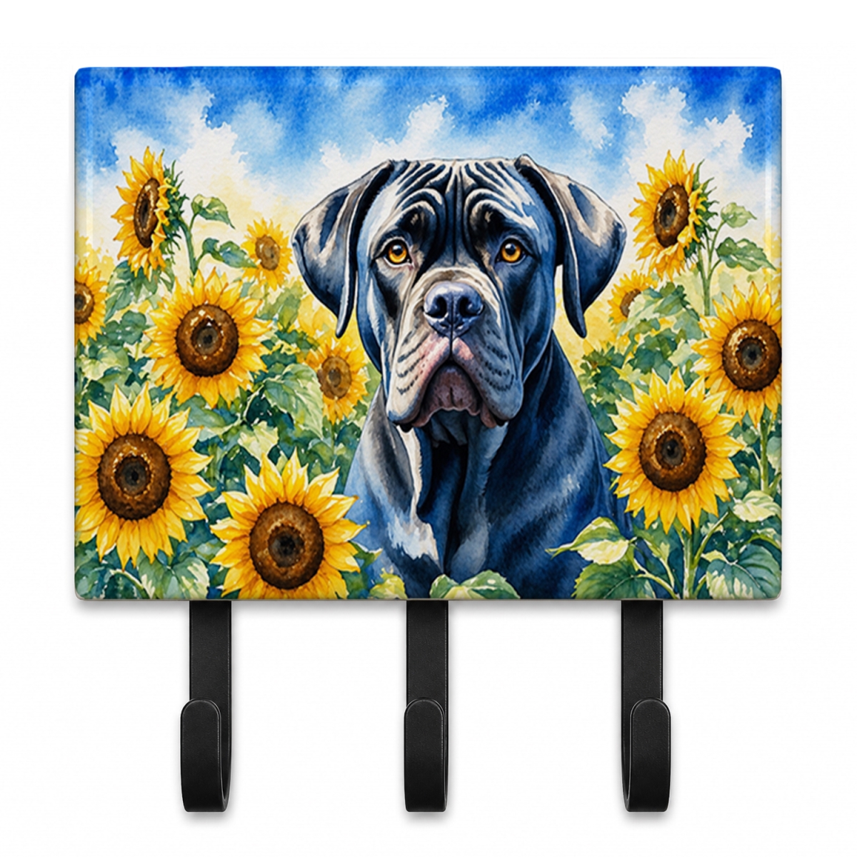 DAC6045TH68 9 x 6 in. Cane Corso in Sunflowers Leash or Key Holder