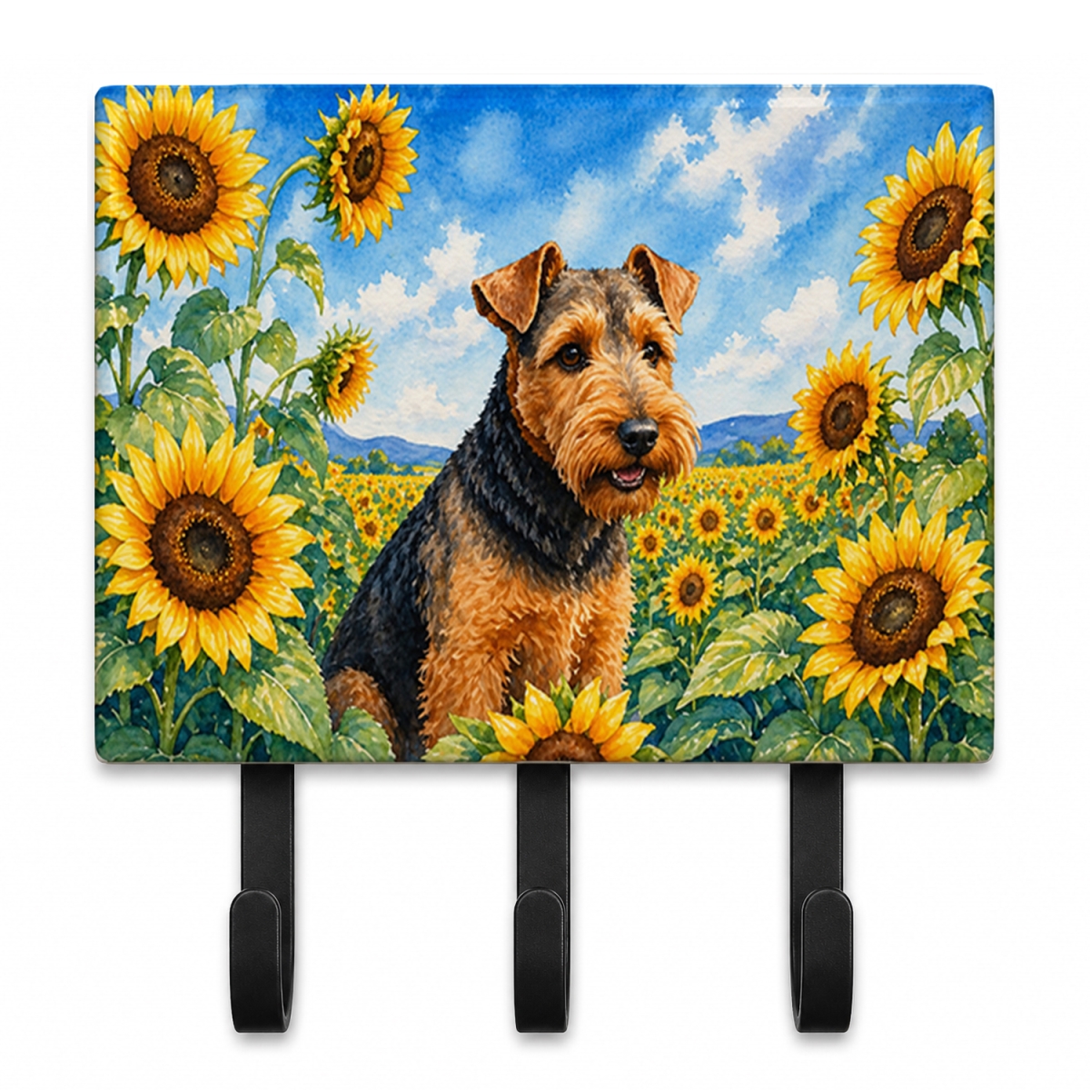 DAC6172TH68 9 x 6 in. Welsh Terrier in Sunflowers Leash or Key Holder