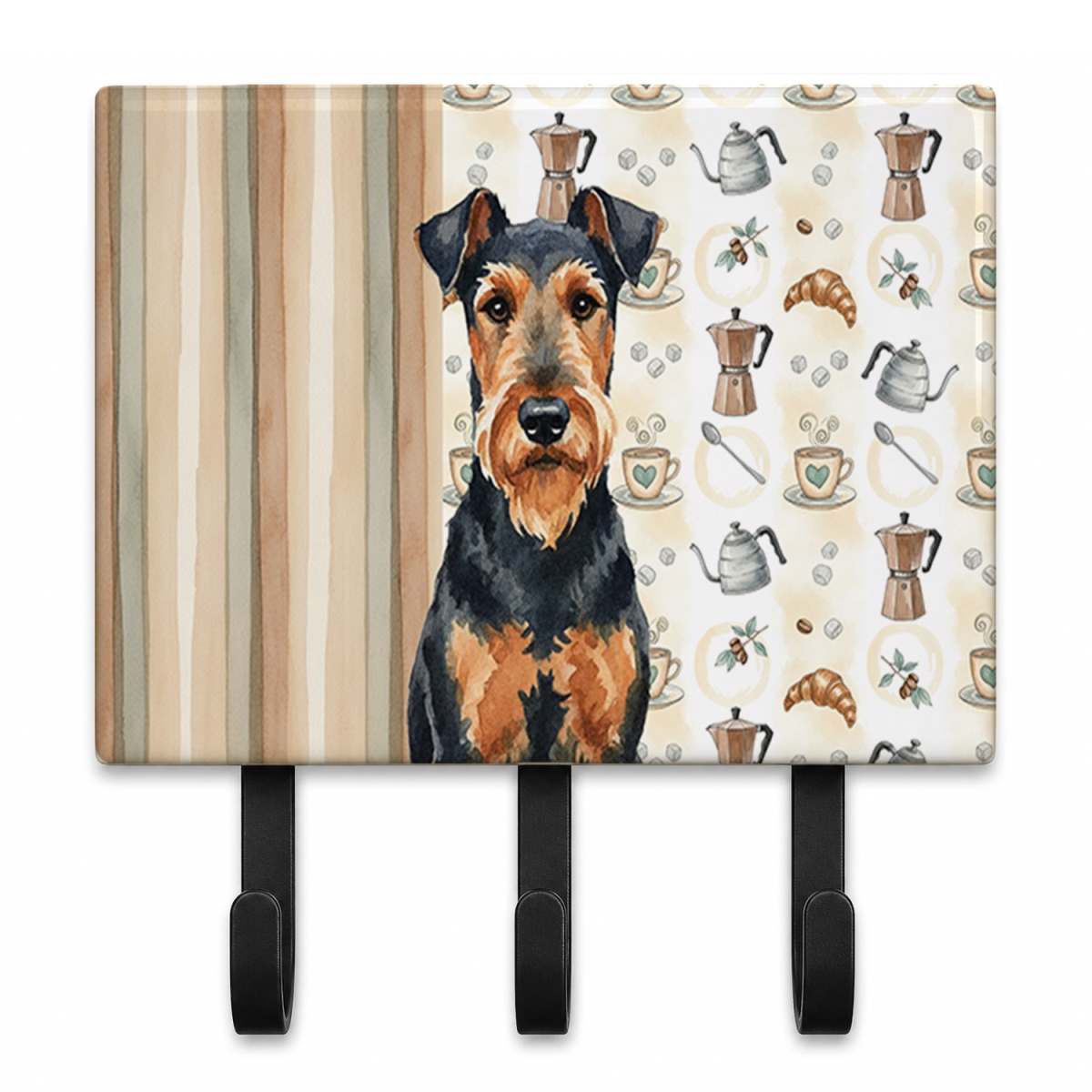 WDK7267TH68 9 x 6 in. Airedale Terrier Coffee Bar Leash or Key Holder