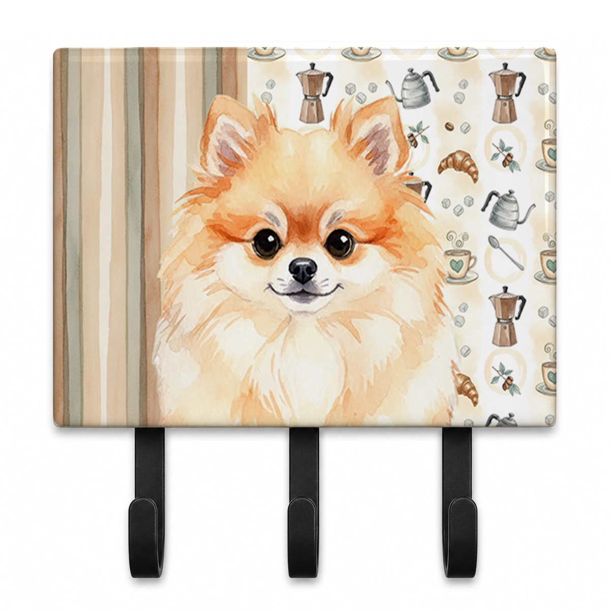 WDK7561TH68 9 x 6 in. Pomeranian Coffee Bar Leash or Key Holder