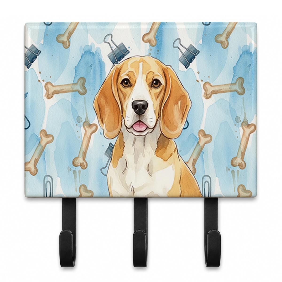 DAC9160TH68 9 x 6 in. Lemon & White Beagle Coworker Leash or Key Holder