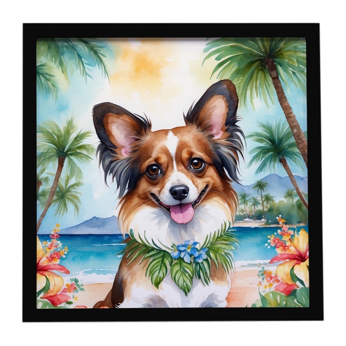 DAC6486MFP88 8 x 8 in. Papillon Luau Framed Metal Print