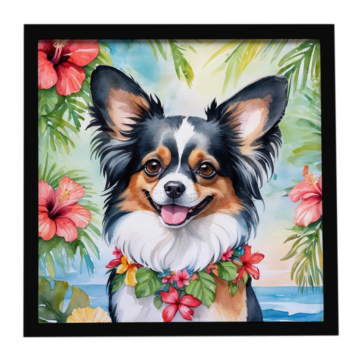 DAC6487MFP88 8 x 8 in. Papillon Luau Framed Metal Print