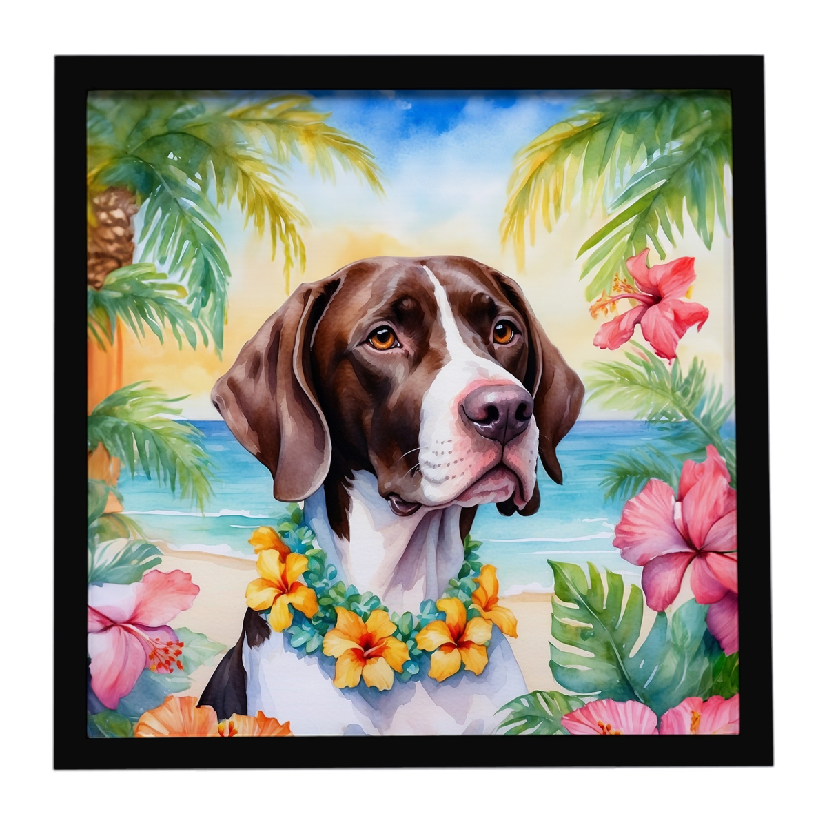 DAC6492MFP88 8 x 8 in. Pointer Luau Framed Metal Print