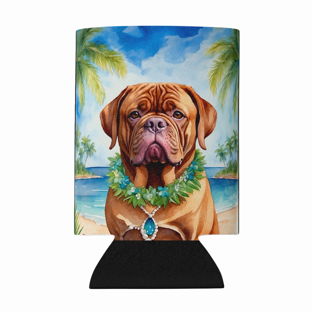 DAC6423CC 5 x 3 in. Dogue De Bordeaux Luau Can or Bottle Hugger