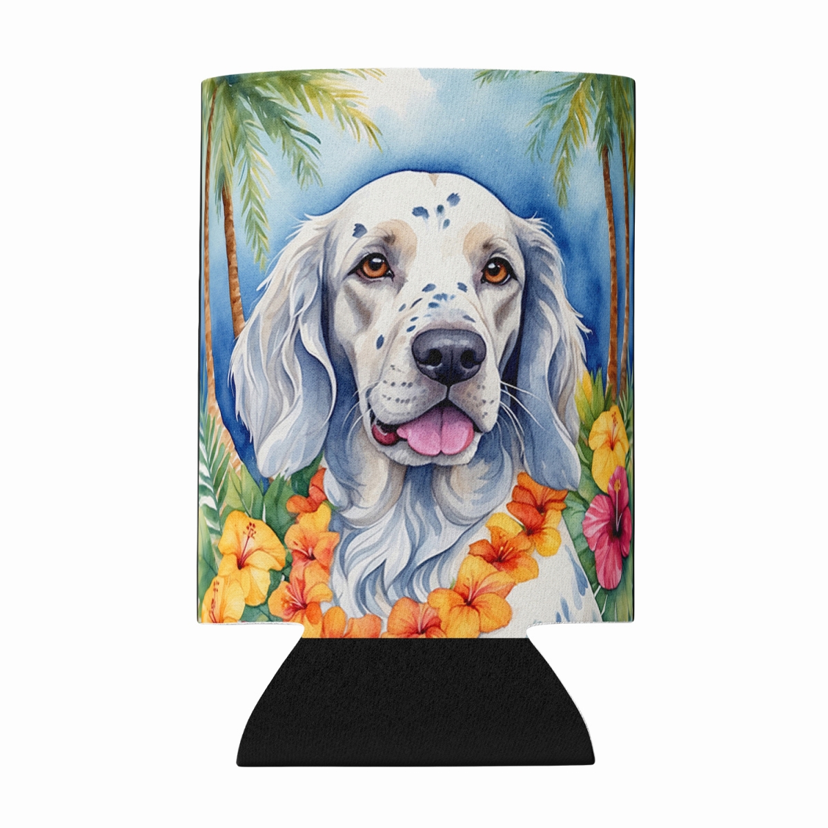 DAC6429CC 5 x 3 in. English Setter Luau Can or Bottle Hugger