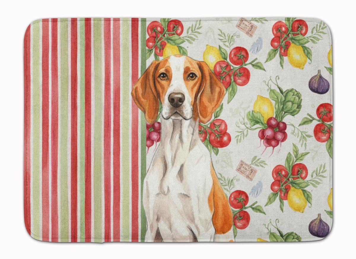 WDK8357RUG 19 x 27 in. Orange & White Pointer Vegetables Memory Foam Kitchen Mat